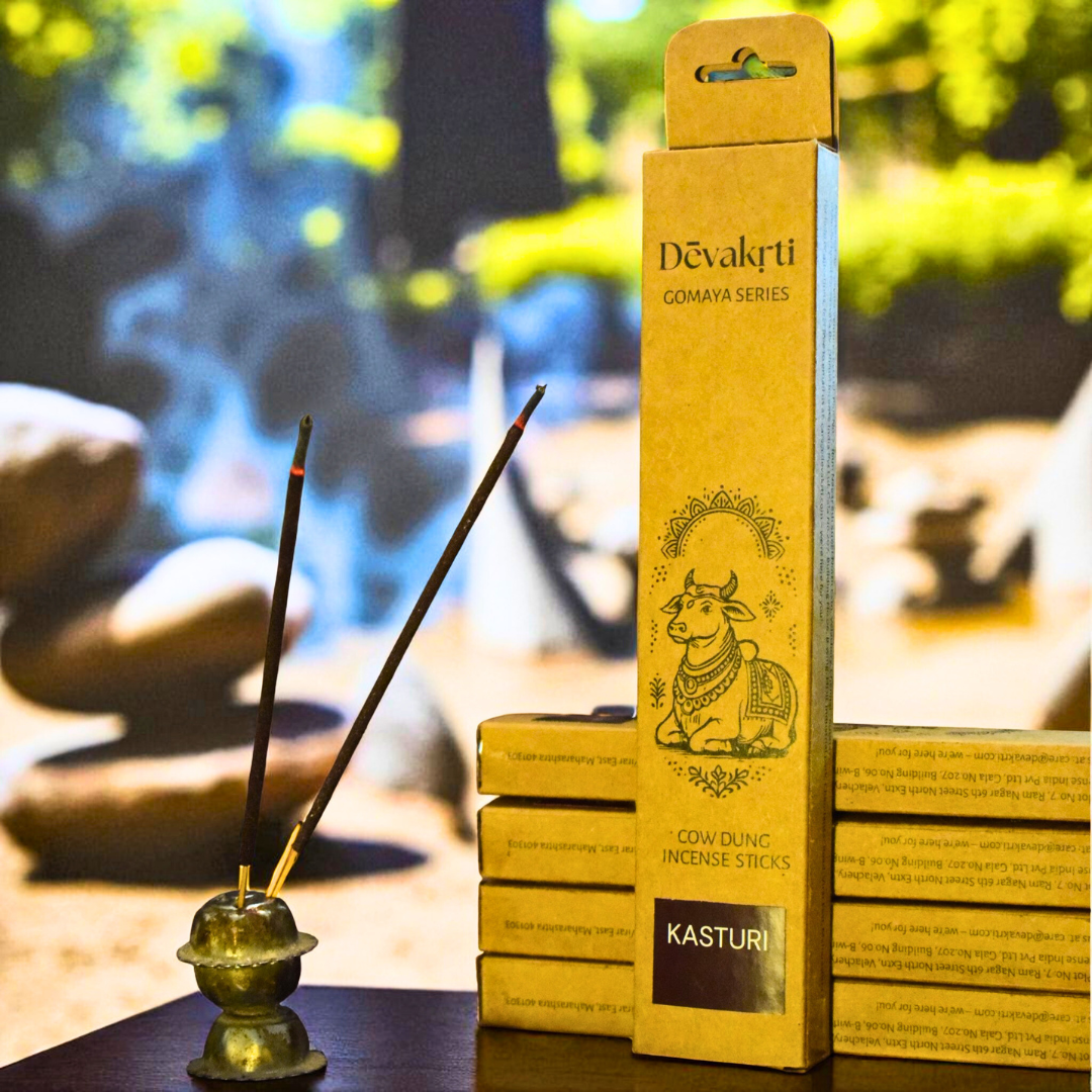 Kasturi Musk Cow Dung Incense Sticks - Rich Temple Agarbatti | 30 Sticks