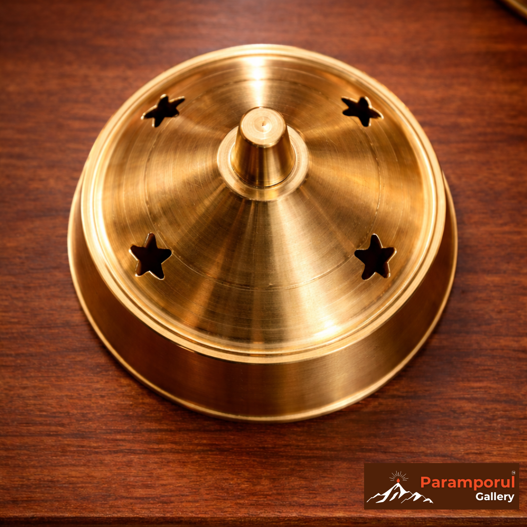 Brass Kapoor Dani & Diya | 2-in-1 Camphor Diffuser & Ritual Lamp