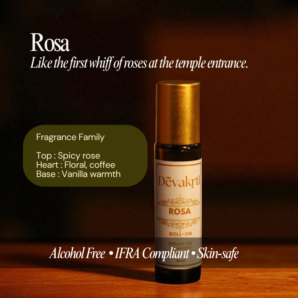 Rosa Natural Roll-On Perfume - Temple Rose Fragrance | Alcohol-Free Roll On